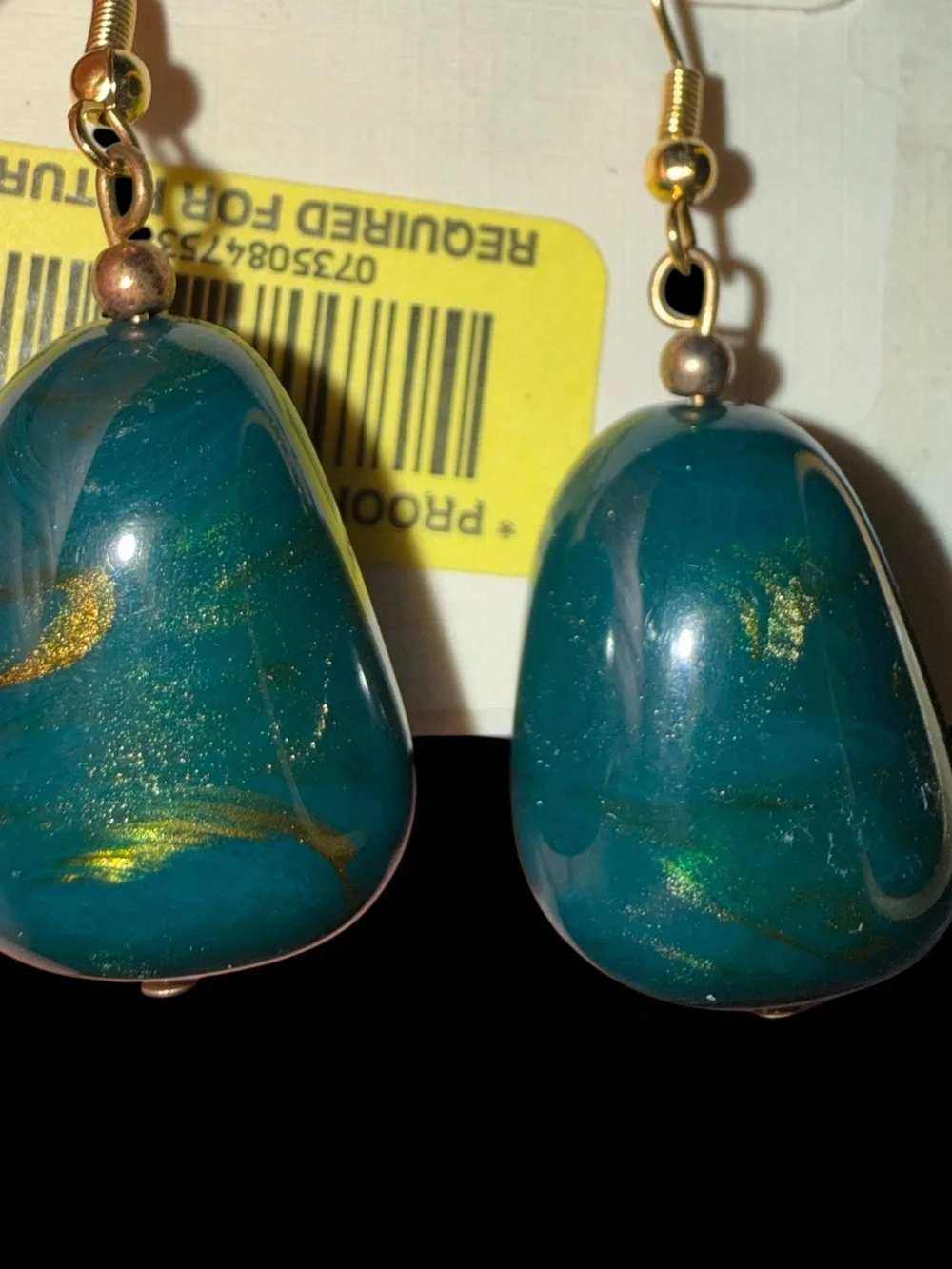 M. Haskell Gold Tone Green Beaded Necklace & Earrings Set